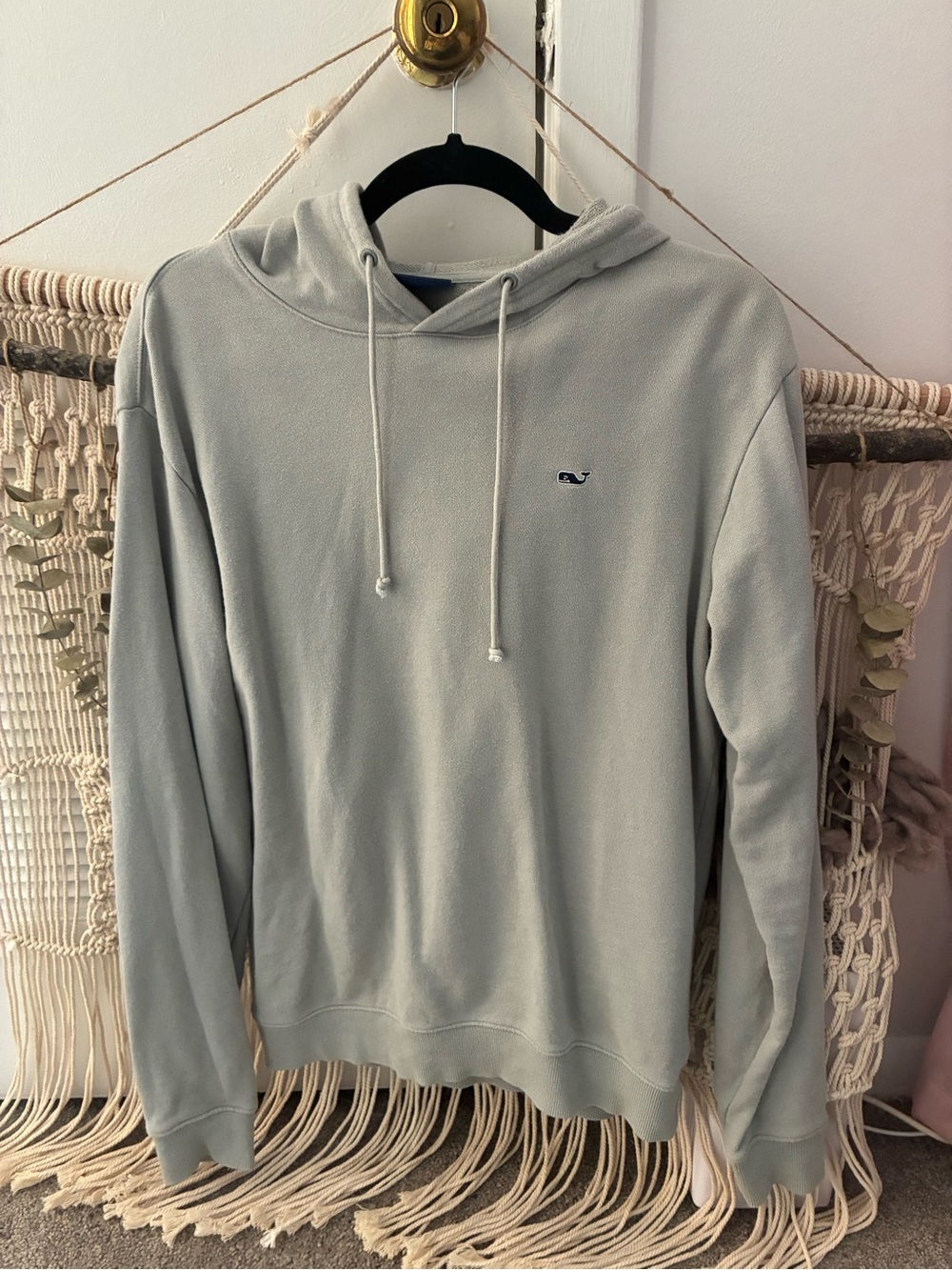 Vineyard Vines Men's Sage Green Hoodie with Whale Logo